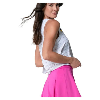 Women's Love Set Tie Back Tennis Tank White-Apparel-Lucky In Love-CX128-67D110F25-2-Tennis Express