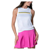 Women's Love Set Tie Back Tennis Tank White-Apparel-Lucky In Love-CX128-67D110F25-Tennis Express