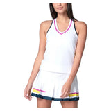 Women's Love Bound Tennis Tank with Bra White-Apparel-Lucky In Love-CX130-65D110-1-Tennis Express