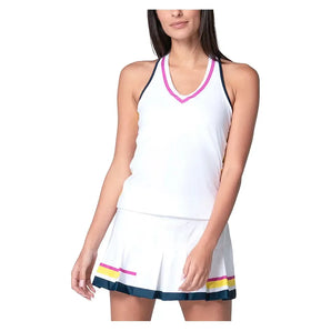 Women's Love Bound Tennis Tank with Bra White-Apparel-Lucky In Love-CX130-65D110-1-Tennis Express