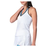 Women's Stripe Hype Tennis Tank with Bra White-Apparel-Lucky In Love-CX130-75D110-2-Tennis Express