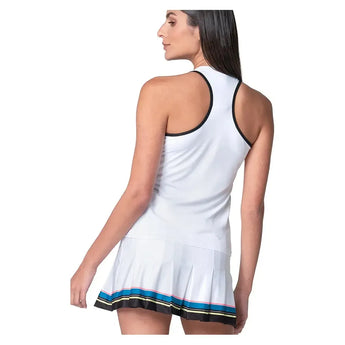 Women's Stripe Hype Tennis Tank with Bra White-Apparel-Lucky In Love-CX130-75D110-23-Tennis Express