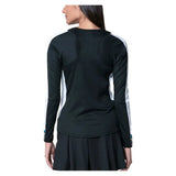 Women's Stripe It Up Long Sleeve Tennis Top Black-Apparel-Lucky In Love-CX131-79D001-2-Tennis Express