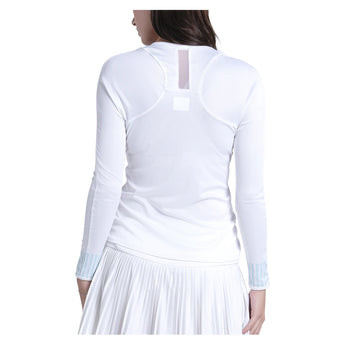 Women's Riviera Club Long Sleeve Tennis Top White-Apparel-Lucky In Love-, [current_file_name-Tennis Express