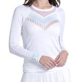 Women's Riviera Club Long Sleeve Tennis Top White-Apparel-Lucky In Love-White-XS, [current_file_name-Tennis Express