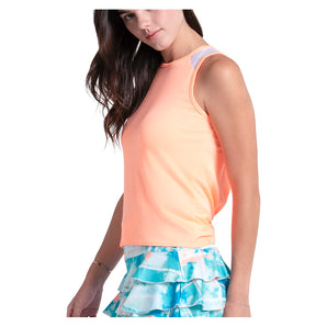 Women's Twist Back Rib Tennis Tank Orange Frost,Apparel,Lucky In Love,,,Tennis Express,CX150-824-3