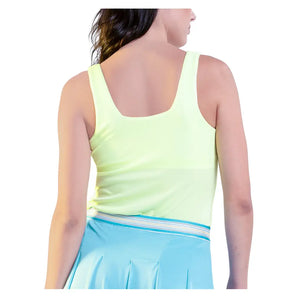 Women's Squared Up Tennis Tank Lemon Frost,Apparel,Lucky In Love,,,Tennis Express,CX153-718-4
