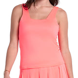 Women's Squared Up Tennis Tank Hot Lava-Apparel-Lucky In Love-CX153-818-1-Tennis Express
