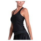 Women's Scoop Neck Rib Tennis Tank with Bra-Apparel-Lucky In Love-CX176-001-Tennis Express