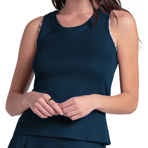 Women's Ace The Rib Tennis Tank Midnight, Lucky In Love, Midnight, Tennis Express, CX178-401-MIDNIGHT-1