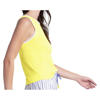 Women's Airplay Rib Tennis Tank Yellow Lemon, Lucky In Love, Tennis Express, CX182-709-2