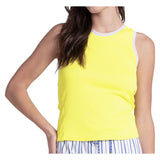 Women's Airplay Rib Tennis Tank Yellow Lemon, Lucky In Love, Yellow Lemon, Tennis Express, CX182-709-YELLOW-LEMON-1