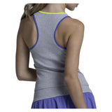 Women's Court Rib Racerback Tennis Tank Heather Grey, Lucky In Love, Tennis Express, CX186-080-1