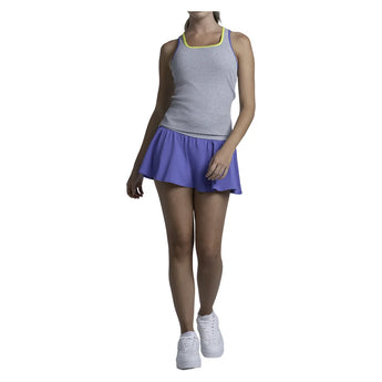 Women's Court Rib Racerback Tennis Tank Heather Grey, Lucky In Love, Tennis Express, CX186-080-3