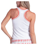 Women's Double Classic Tennis Tank White and Camel,Apparel,Lucky In Love,,,Tennis Express,CX187-155-4.1
