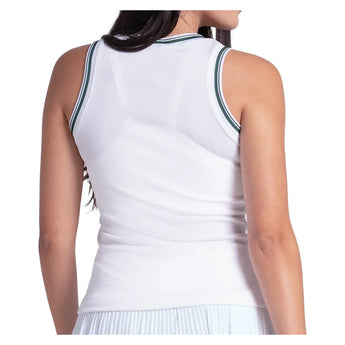 Women's Preppy Court Tennis Tank White, Lucky In Love, Tennis Express, CX188-95G110-1
