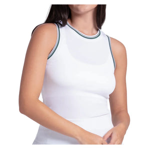 Women's Preppy Court Tennis Tank White, Lucky In Love, White, Tennis Express, CX188-95G110-WHITE-1