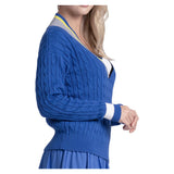 Women's Bold Play Tennis Sweater Parisian Blue, Lucky In Love, Tennis Express, CX193-92G434-2