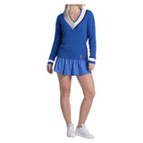 Women's Bold Play Tennis Sweater Parisian Blue, Lucky In Love, Tennis Express, CX193-92G434-3
