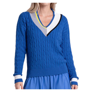Women's Bold Play Tennis Sweater Parisian Blue, Lucky In Love, Parisian Blue, Tennis Express, CX193-92G434-PARISIAN-BLUE-1
