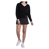 Women's Double V-Neck Tennis Sweater Black, Lucky In Love, Tennis Express, CX196-44J001-3
