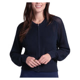 Women's Aero Pointelle Tennis Sweater Midnight, Lucky In Love, Midnight, Tennis Express, CX197-401-MIDNIGHT-1