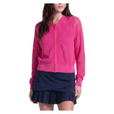 Women's Aero Pointelle Tennis Sweater Shocking Pink, Lucky In Love, Shocking Pink, Tennis Express, CX197-645-SHOCKING-PINK-1