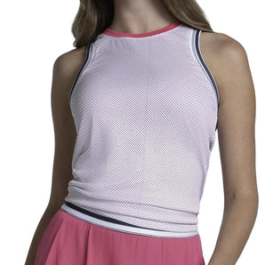 Women's Game Point Tennis Tank White, Lucky In Love, White, Tennis Express, CX198-09H110-WHITE-1