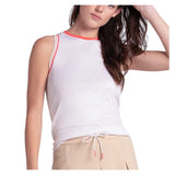 Women's Clubhouse Tennis Tank White and Camel,Apparel,Lucky In Love,White/Camel,XS,Tennis Express,CX198-86G240-3