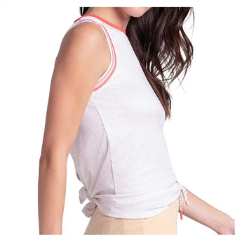 Women's Clubhouse Tennis Tank White and Camel,Apparel,Lucky In Love,,,Tennis Express,CX198-86G240-6