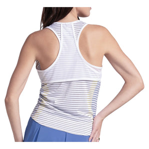 Women's Game On Stripe Tennis Tank White, Lucky In Love, Tennis Express, CX206-25H110-1