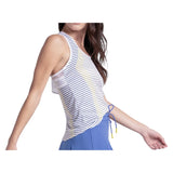 Women's Game On Stripe Tennis Tank White, Lucky In Love, Tennis Express, CX206-25H110-2