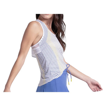 Women's Game On Stripe Tennis Tank White, Lucky In Love, Tennis Express, CX206-25H110-2