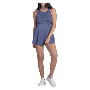 Women's Rib Sport Cord Tennis Tank Parisian Blue, Lucky In Love, Tennis Express, CX207-434-3