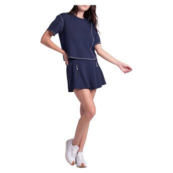 Women's Lucky Pure Luxe Short Sleeve Tennis Top, Lucky In Love, Tennis Express, CX217-H26-6