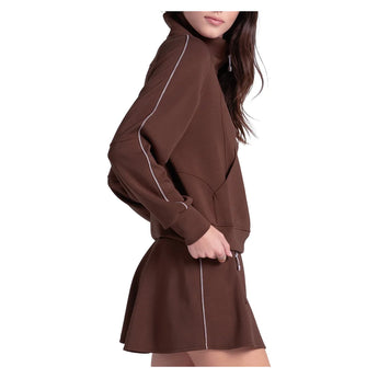 Women's Lucky Pure Luxe Zip Long Sleeve Tennis Top, Lucky In Love, Tennis Express, CX218-H26-2