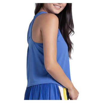 Women's Court Drip Tennis Tank Parisian Blue, Lucky In Love, Tennis Express, CX221-434-2