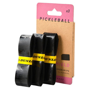 Sweat Shield Pickleball Overgrip 3 Pack Black,Accessories,Dunlop,Black,One Size,Tennis Express,D10368522-1