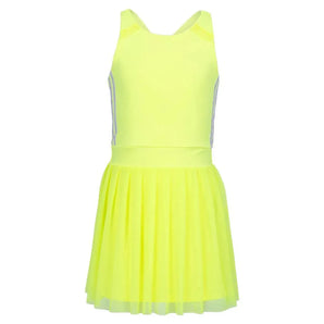 Girls' Game Time Tennis Dress Neon Yellow-Apparel-Lucky In Love-D16-710S24-Tennis Express
