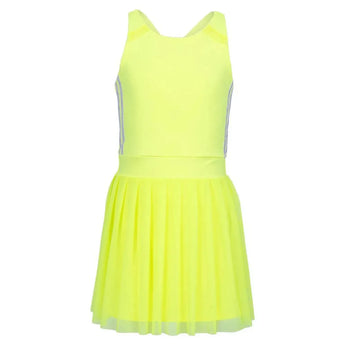 Girls' Game Time Tennis Dress Neon Yellow-Apparel-Lucky In Love-D16-710S24-Tennis Express