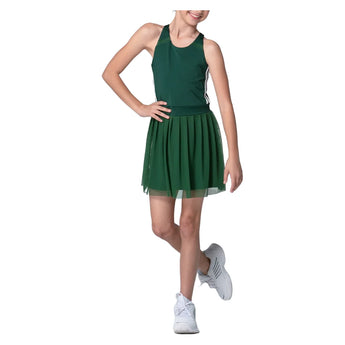 Girls' Level Up Tennis Dress Team Green, Lucky In Love, Tennis Express, D20-300-3