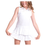 Girls' Match Pleated Polo Tennis Dress-Apparel-Lucky In Love-D23-110-Tennis Express