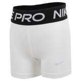 Girls' Pro Training Shorts White and Pure Platinum-Apparel-Nike-DA1033-100U21-Tennis Express