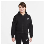 Girls' Sportswear Club Fleece Full-Zip Hoodie-Apparel-Nike-DC7118-010-P4-Tennis Express