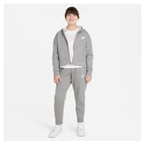 Girls' Sportswear Club Fleece Full-Zip Hoodie-Apparel-Nike-DC7118-091-PH-Tennis Express