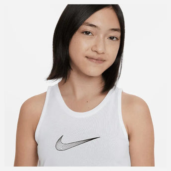 Girls' Dri-FIT One Training Tank White and Black-Apparel-Nike-DH5215-100-1-Tennis Express