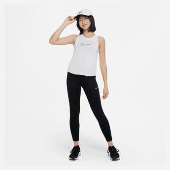 Girls' Dri-FIT One Training Tank White and Black-Apparel-Nike-DH5215-100-2-Tennis Express