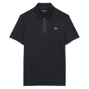 Men's Players Tennis Polo Black, Lacoste, Black, Tennis Express, DH6745-031F26-BLACK-1