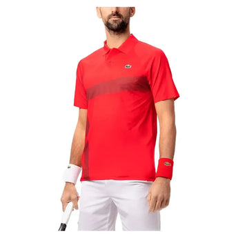Men's Novak Djokovic Light Stretch On Court Tennis Polo Grenandine-Apparel-Lacoste-DH8959-ZBGS25-3-Tennis Express