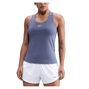 Women's Swoosh Medium-Support Padded Sports Bra Tank World Indigo and White-Apparel-Nike-DV9897-499H25-Tennis Express